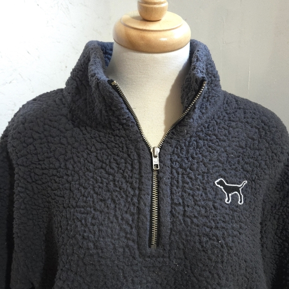 Victoria's Secret |  grey Sherpa turtleneck half zipper Pullover sweater - Picture 5 of 10